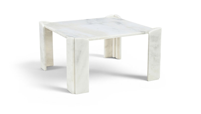 Ravello Genuine Marble Coffee Table in White - 77007White-CT