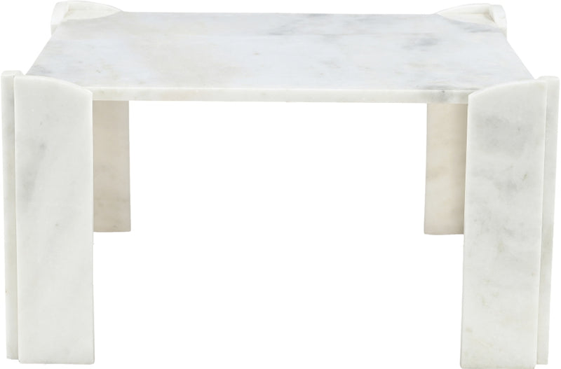Ravello Genuine Marble Coffee Table in White - 77007White-CT