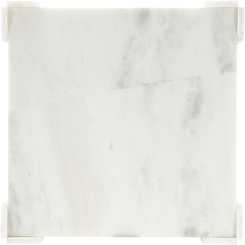 Ravello Genuine Marble Coffee Table in White - 77007White-CT