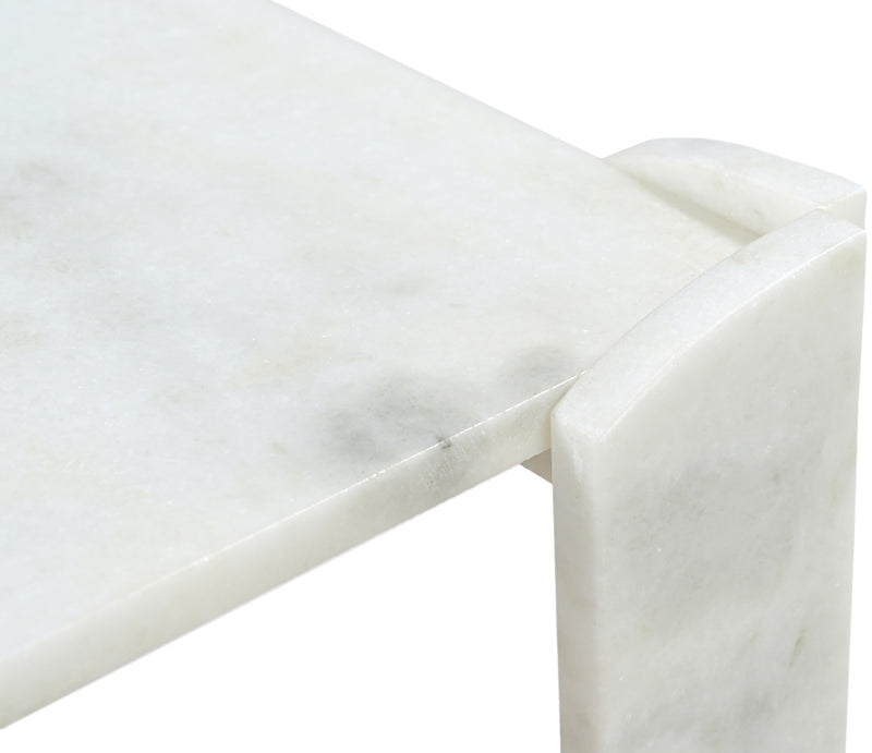 Ravello Genuine Marble Coffee Table in White - 77007White-CT