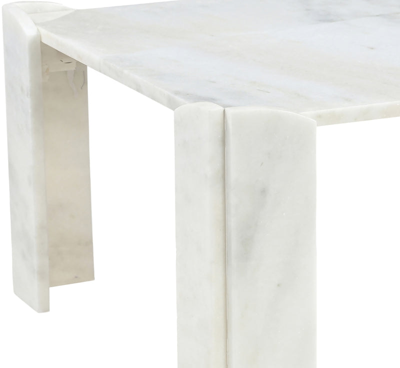 Ravello Genuine Marble Coffee Table in White - 77007White-CT