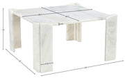 Ravello Genuine Marble Coffee Table in White - 77007White-CT