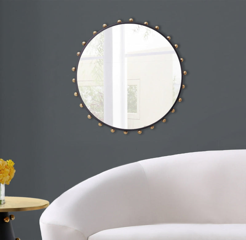 Raven Metal Frame Mirror in Black - 457-M