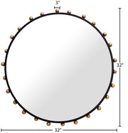 Raven Metal Frame Mirror in Black - 457-M