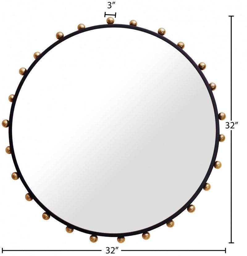 Raven Metal Frame Mirror in Black - 457-M