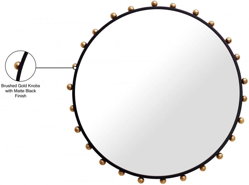 Raven Metal Frame Mirror in Black - 457-M