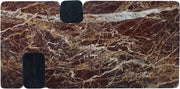 Ravenna Genuine Marble Top And Oak Wood Base Coffee Table in Burgundy - 99077Cherry-CT