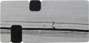 Ravenna Genuine Marble Top And Oak Wood Base Coffee Table in Panda - 99077Panda-CT