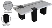Ravenna Genuine Marble Top And Oak Wood Base Coffee Table in Panda - 99077Panda-CT