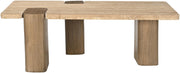 Ravenna Genuine Travertine and Oak Coffee Table in Natural - 33081Travertine-CT