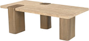 Ravenna Genuine Travertine and Oak Coffee Table in Natural - 33081Travertine-CT