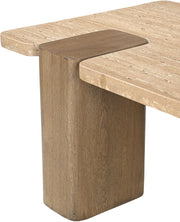Ravenna Genuine Travertine and Oak Coffee Table in Natural - 33081Travertine-CT