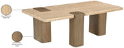 Ravenna Genuine Travertine and Oak Coffee Table in Natural - 33081Travertine-CT