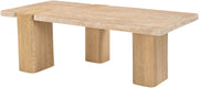 Ravenna Genuine Travertine and Oak Coffee Table in Natural - 99046Travertine-CT