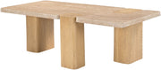 Ravenna Genuine Travertine and Oak Coffee Table in Natural - 99046Travertine-CT
