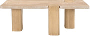 Ravenna Genuine Travertine and Oak Coffee Table in Natural - 99046Travertine-CT