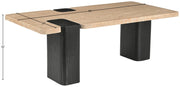 Ravenna Genuine Travertine Top And Oak Wood Base Coffee Table in Natural - 99078Travertine-CT