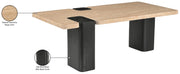 Ravenna Genuine Travertine Top And Oak Wood Base Coffee Table in Natural - 99078Travertine-CT