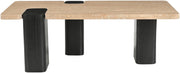 Ravenna Genuine Travertine Top And Oak Wood Base Coffee Table in Natural - 99078Travertine-CT