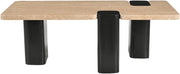 Ravenna Genuine Travertine Top And Oak Wood Base Coffee Table in Natural - 99078Travertine-CT