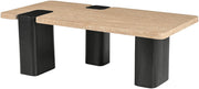 Ravenna Genuine Travertine Top And Oak Wood Base Coffee Table in Natural - 99078Travertine-CT