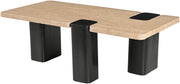 Ravenna Genuine Travertine Top And Oak Wood Base Coffee Table in Natural - 99078Travertine-CT