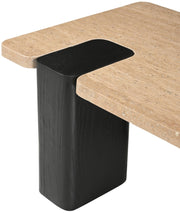 Ravenna Genuine Travertine Top And Oak Wood Base Coffee Table in Natural - 99078Travertine-CT