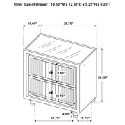 Ravenne 2-drawer Velvet Upholstered LED Nightstand with USB Black - 223192