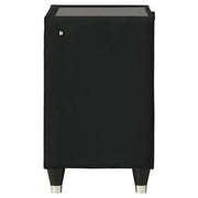 Ravenne 2-drawer Velvet Upholstered LED Nightstand with USB Black - 223192