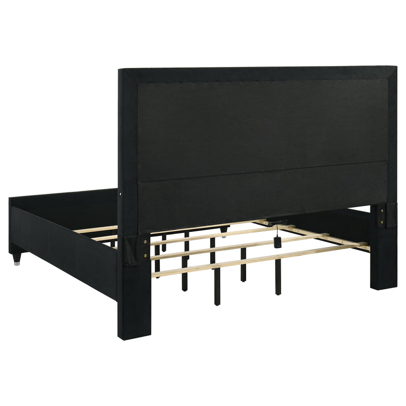 Ravenne 5-piece Velvet Upholstered Eastern King LED Bedroom Set Black - 223191KE-S5