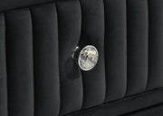 Ravenne 8-drawer Velvet Upholstered LED Dresser and Mirror Black - 223193M