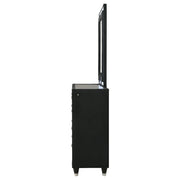 Ravenne 8-drawer Velvet Upholstered LED Dresser and Mirror Black - 223193M