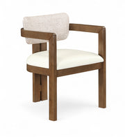 Ravina Vegan Leather and Linen Textured Fabric Upholstered Dining Chair in Beige, Set of 2 - 88079Beige-C