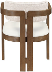 Ravina Vegan Leather and Linen Textured Fabric Upholstered Dining Chair in Beige, Set of 2 - 88079Beige-C