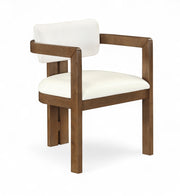 Ravina Vegan Leather and Linen Textured Fabric Upholstered Dining Chair in Cream, Set of 2 - 88079Cream-C