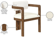 Ravina Vegan Leather and Linen Textured Fabric Upholstered Dining Chair in Cream, Set of 2 - 88079Cream-C