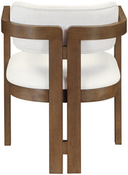 Ravina Vegan Leather and Linen Textured Fabric Upholstered Dining Chair in Cream, Set of 2 - 88079Cream-C