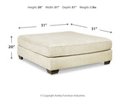 Rawcliffe Parchment Oversized Accent Ottoman - Gate Furniture