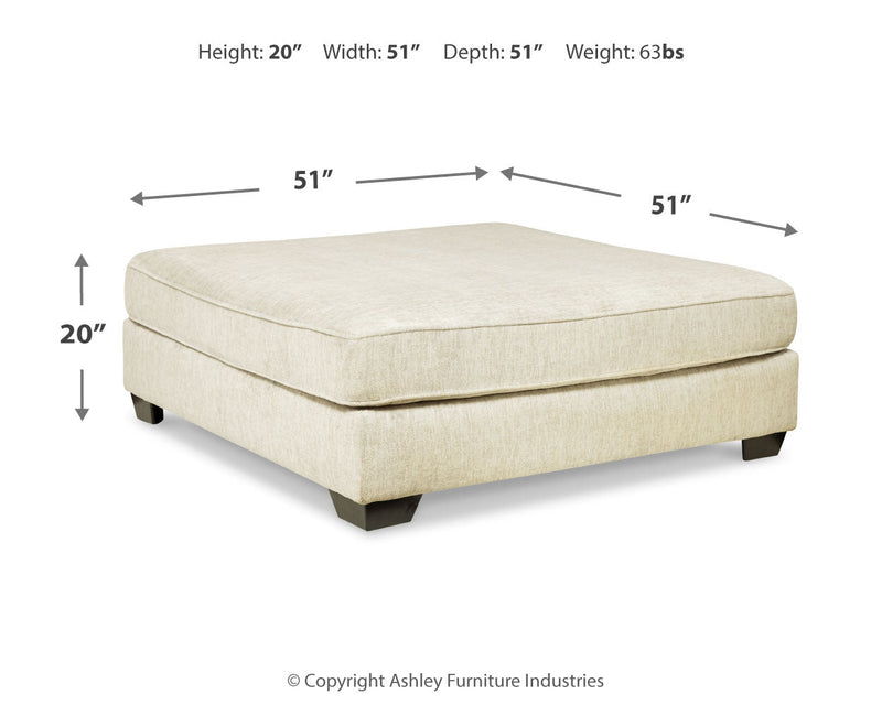 Rawcliffe Parchment Oversized Accent Ottoman - Gate Furniture
