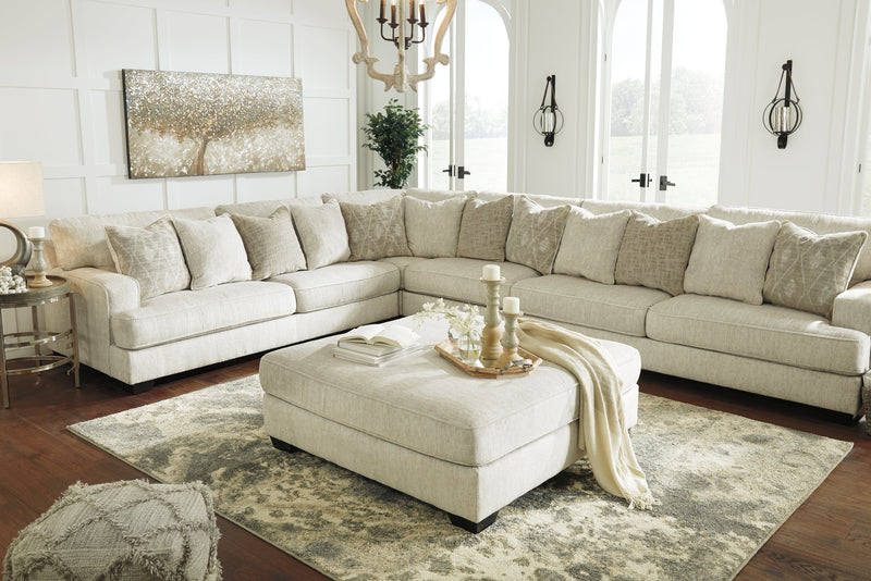 Rawcliffe Parchment Oversized Accent Ottoman - Gate Furniture