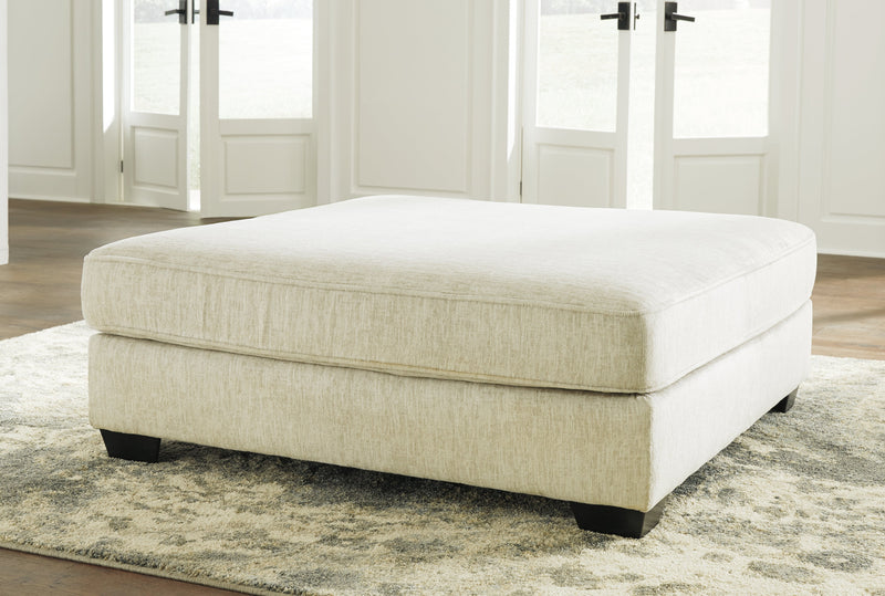 Rawcliffe Parchment Oversized Accent Ottoman - Gate Furniture