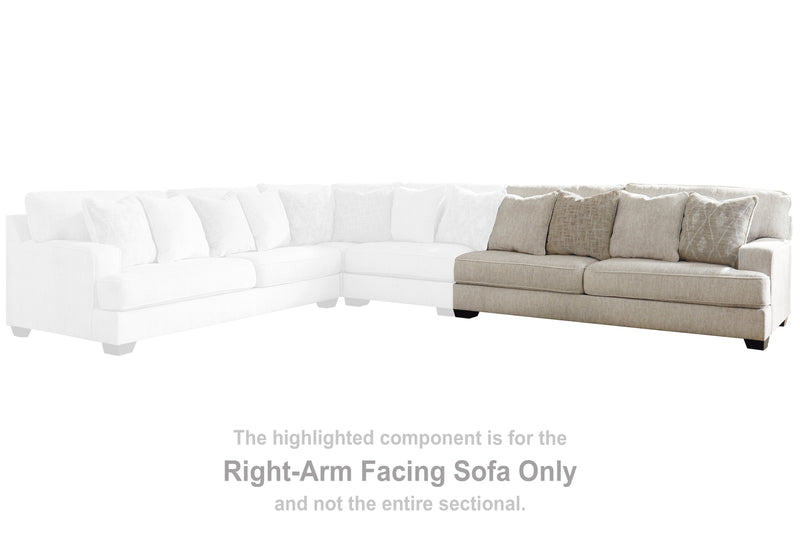 Rawcliffe Parchment Right-Arm Facing Sofa - 1960467