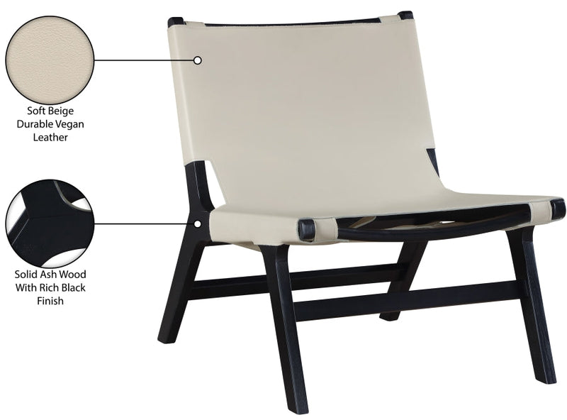 Rawlins Vegan Leather Upholstered Chair in Beige - 33005Beige-C