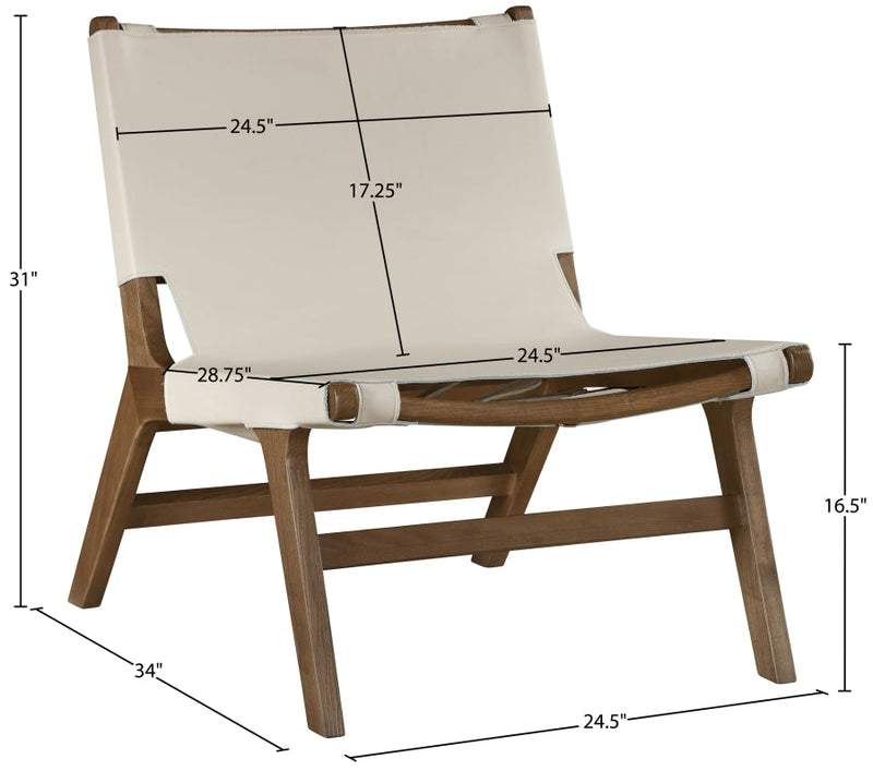 Rawlins Vegan Leather Upholstered Chair in Beige - 33006Beige-C