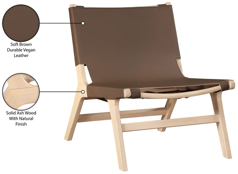 Rawlins Vegan Leather Upholstered Chair in Brown - 33004Brown-C