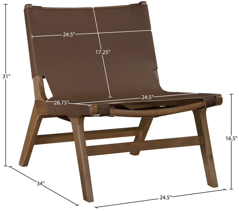 Rawlins Vegan Leather Upholstered Chair in Brown - 33006Brown-C