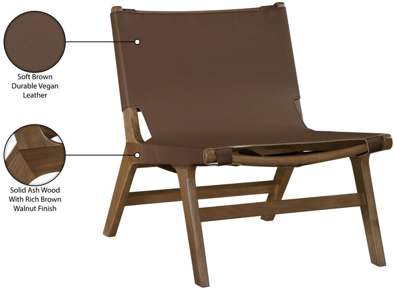 Rawlins Vegan Leather Upholstered Chair in Brown - 33006Brown-C