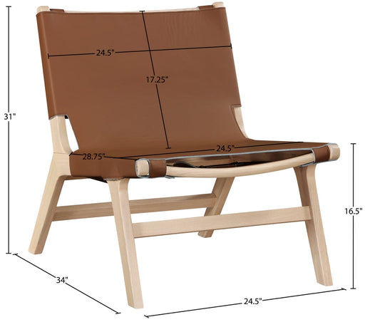 Rawlins Vegan Leather Upholstered Chair in Cognac - 33004Cognac-C