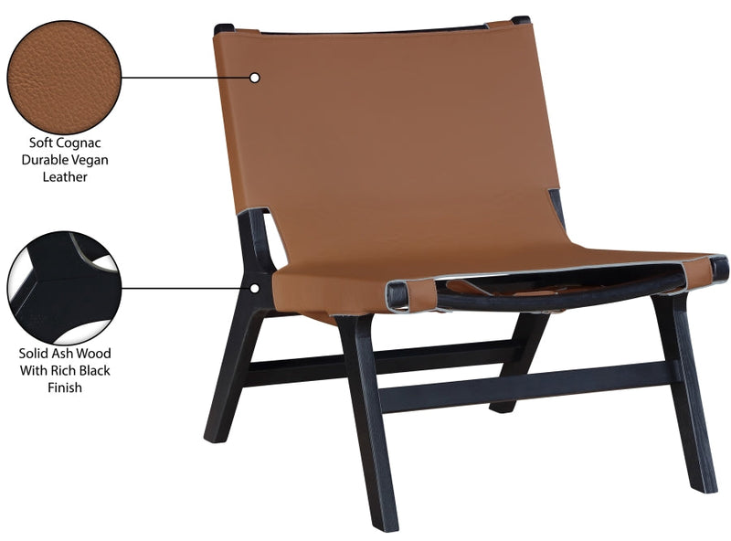 Rawlins Vegan Leather Upholstered Chair in Cognac - 33005Cognac-C