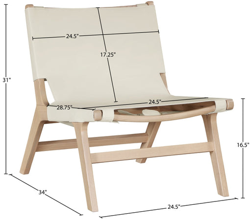 Rawlins Vegan Leather Upholstered Chair in Cream - 33004Cream-C